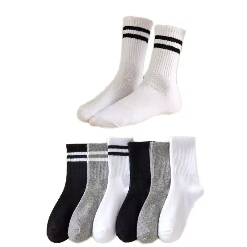 Lot de 3 Paires de Chaussettes Mi-Mollet Sport Rayées – Confort et Style Quotidien