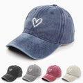 Casquette Délavée avec Cœur Brodé