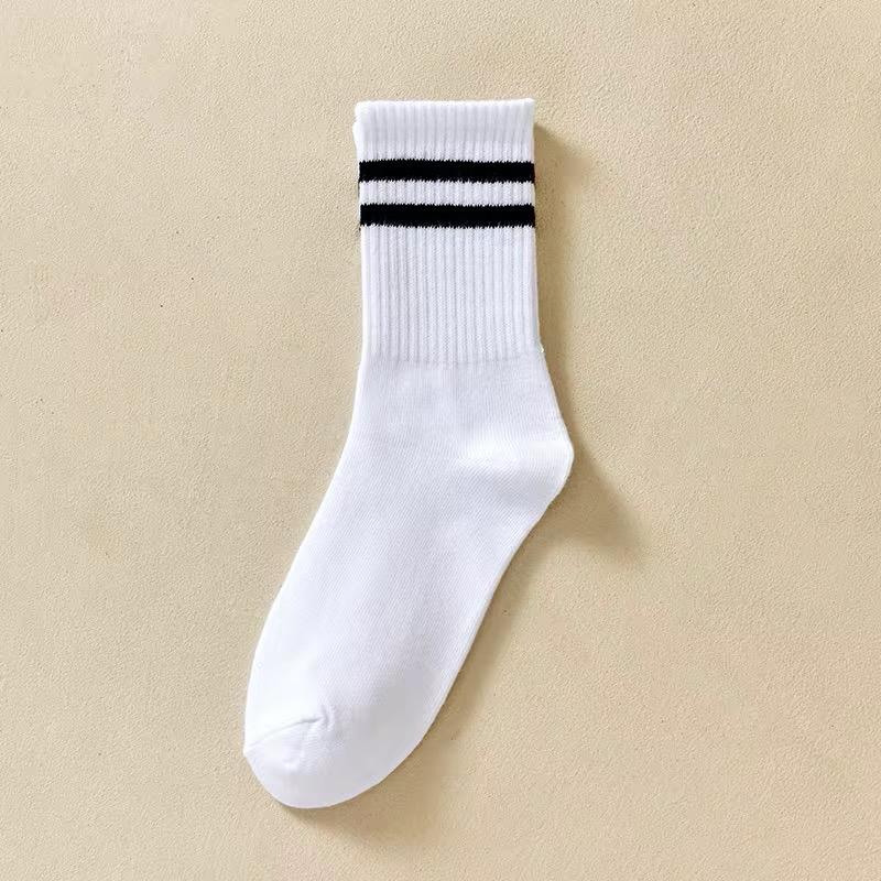 Lot de 3 Paires de Chaussettes Mi-Mollet Sport Rayées – Confort et Style Quotidien